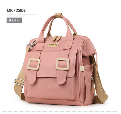 Black Multifunctional Insulated Lunch Bag for Women - Waterproof, Lightweight, and Stylish for Picnics and Outings