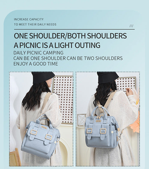 Green Multifunctional Insulated Lunch Bag for Women - Waterproof, Lightweight, and Stylish for Picnics and Outings