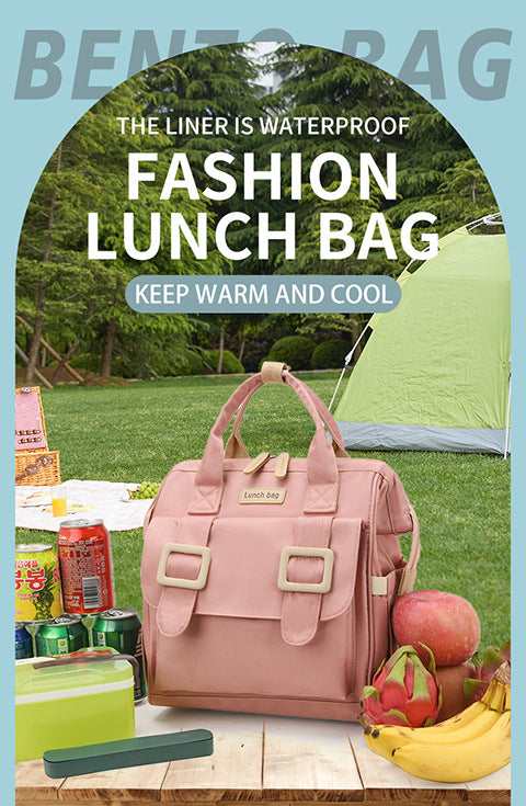 Purple Multifunctional Insulated Lunch Bag for Women - Waterproof, Lightweight, and Stylish for Picnics and Outings