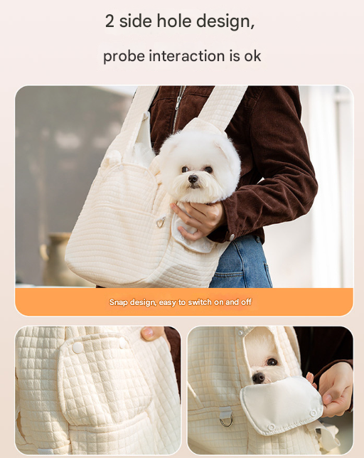 Grey Soft Quilted Pet Carrier Backpack - Front Pack for Small Dogs & Cats (Up to 6kg) | Secure X-Straps, Breathable Design