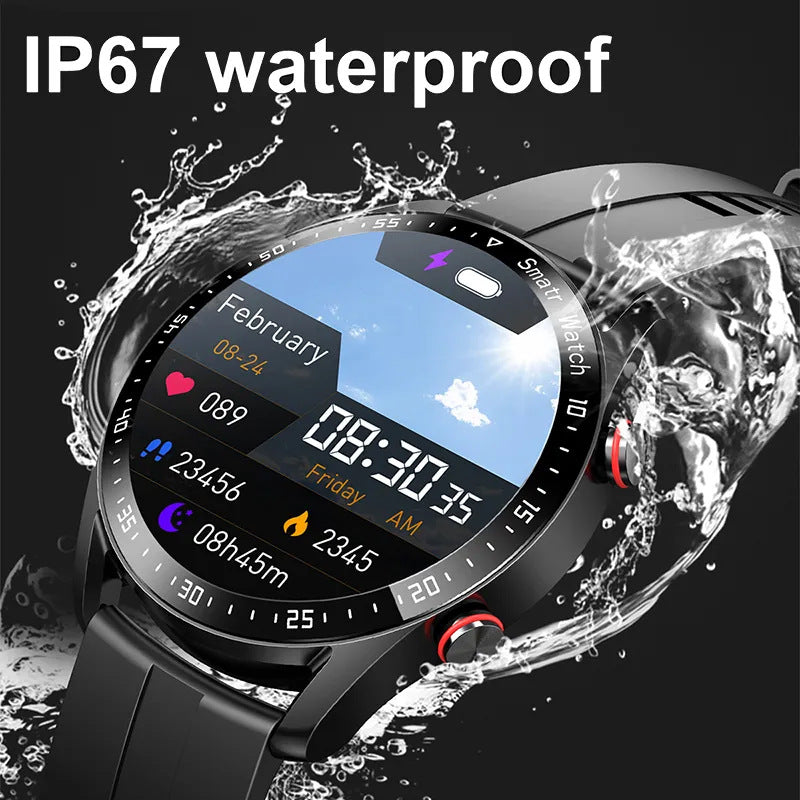 Silver Silicone Business Smartwatch with ECG and PPG Monitoring