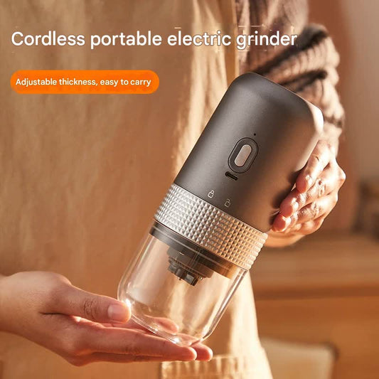 Wireless Portable Electric Coffee Grinder - Adjustable Coarseness, USB-C Rechargeable, One-Touch Operation(black)
