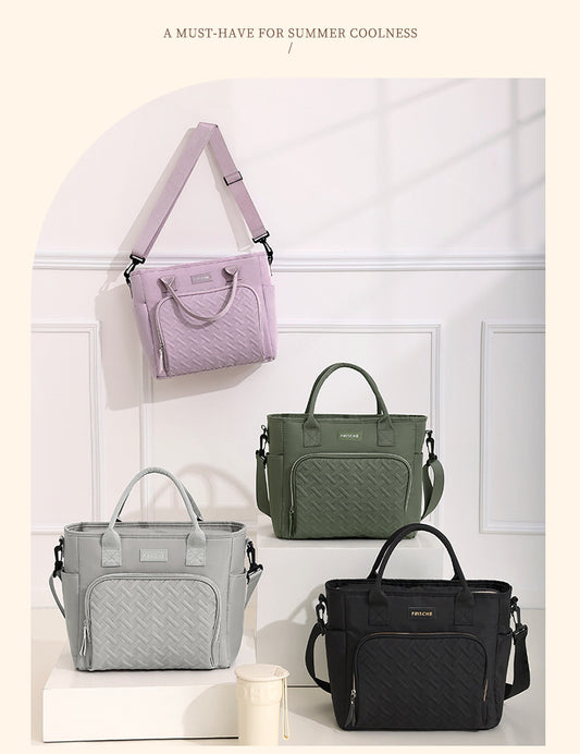 Purple Chic Insulated Lunch Tote Bag - 11L Large Capacity Cooler for Work, Picnic & Travel - Durable Oxford Fabric