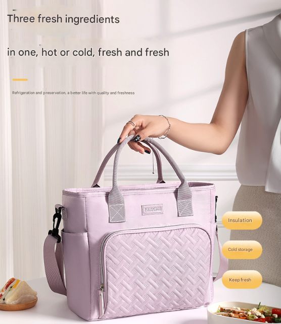 Green Chic Insulated Lunch Tote Bag - 11L Large Capacity Cooler for Work, Picnic & Travel - Durable Oxford Fabric