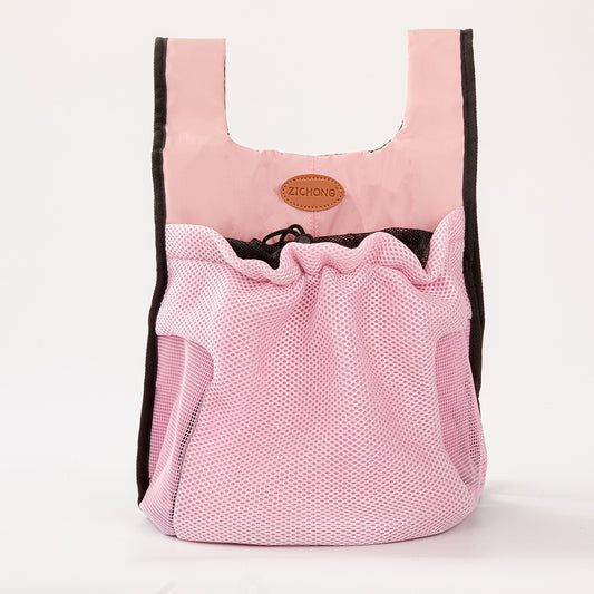 S Pink Hands-Free Pet Carrier Backpack for Small Dogs & Cats - Breathable Chest Pack for Outdoor Travel & Hiking