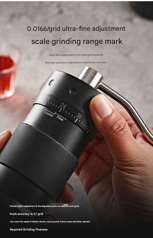 Black Premium 7-Star Manual Coffee Grinder - Portable Bean Mil(R50pro)