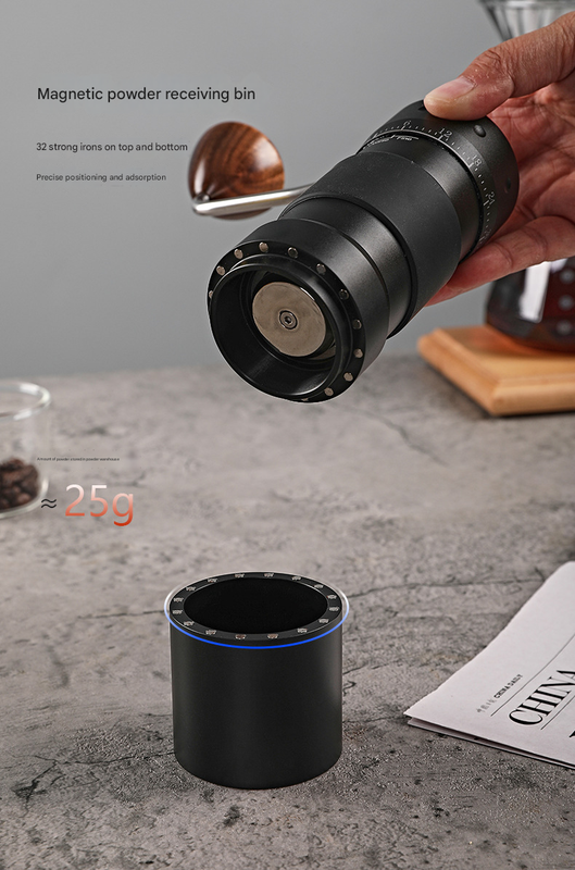 Grey Premium 7-Star Manual Coffee Grinder - Portable Bean Mil(R50pro)