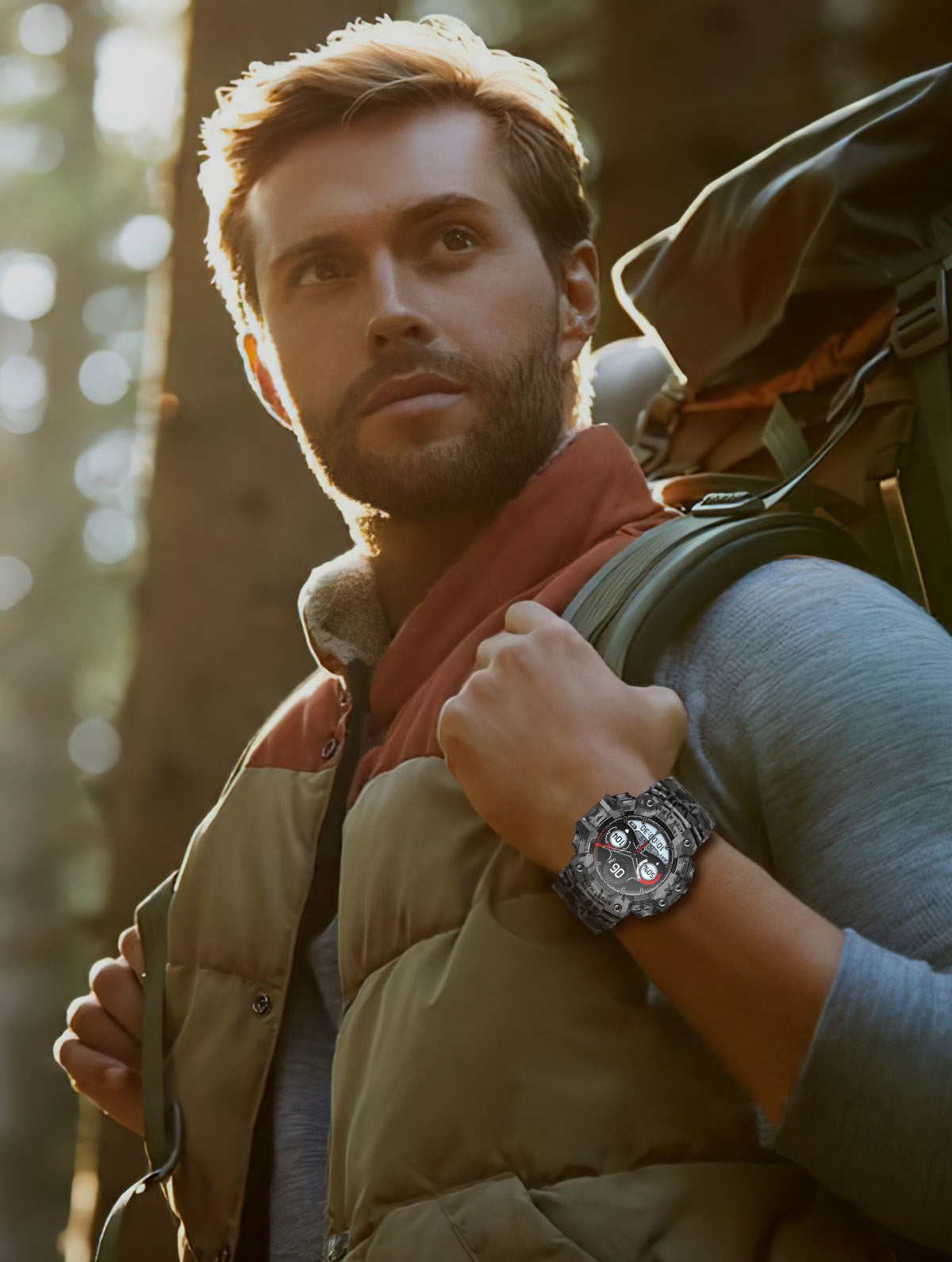 Rugged Outdoor Sport Smartwatch - HD Display, Compass, Flashlight, 100+ Sports Modes, Health Monitoring & Bluetooth Calls(Denim blue)