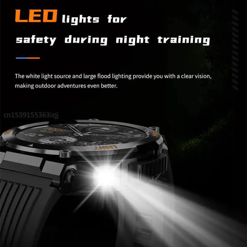 HT17 Orange Outdoor Rugged Sports Smartwatch with Bluetooth Calling - 7-Day Battery, IP68 Waterproof, Multi-Health Monitor & Fitness Tracking